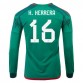 mexico VM 2022 Hector Herrera 16 Hjemme Landslagsdrakt Langermet